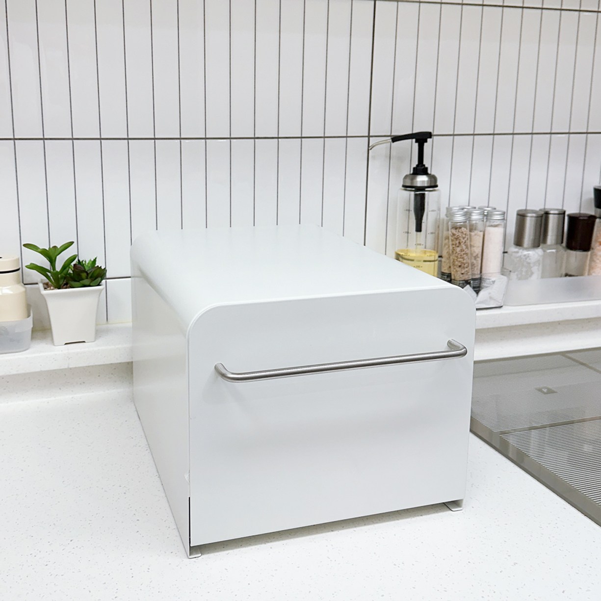 온데일리 철제 수납함 주방 틈새 정리 보관함, 화이트-소형, 1개 37,500원