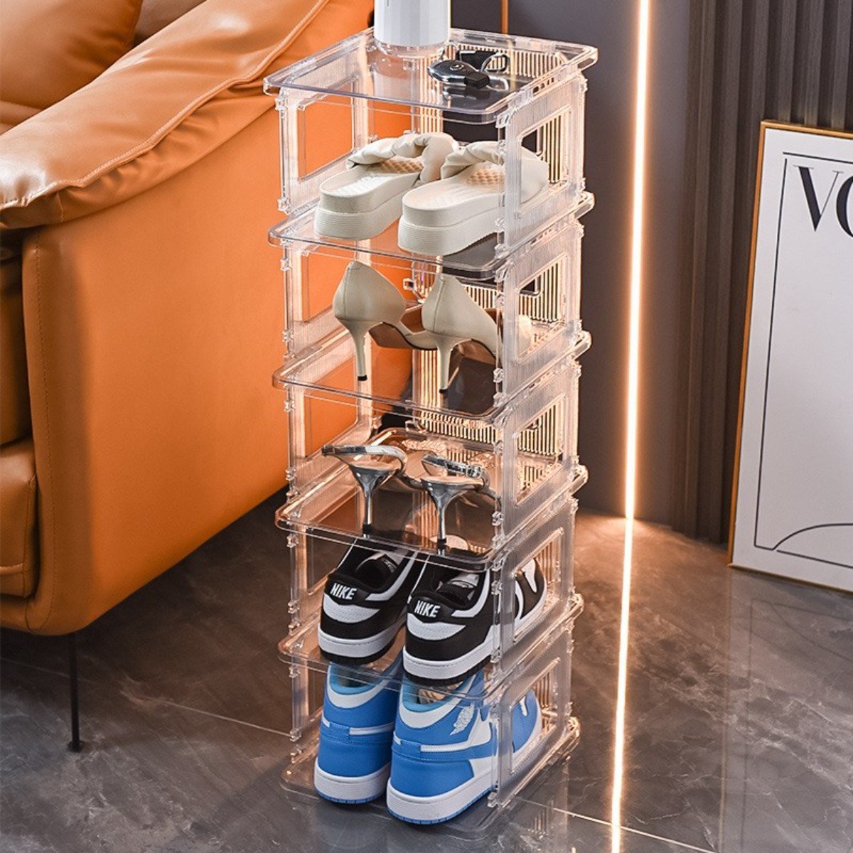 공간절약형 현관이 깔끔해지는 신발 정리대 신발수납 거치대 기숙사 원룸 좁은현관, 1개, 투명화이트 34,500원