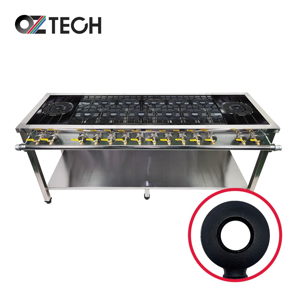 오즈테크 업소용 가스렌지 원형+코팅상판 1800렌지 22-110화구 3세대 주물 간택기 1,544,400원