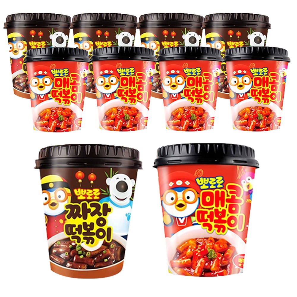 뽀로로 컵 떡볶이 짜장110g 5개+매콤120g 5개 (총10개) 어린이캠핑여행식품즉석간편 25,300원
