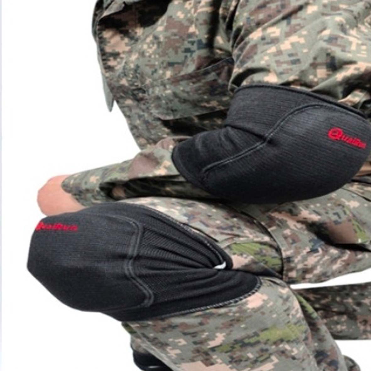 군인 군대 콰이런 무릎보호대(2개) 팔꿈치보호대(2개)세트 유격 행군 각개전투 군입대필수품 18,000원
