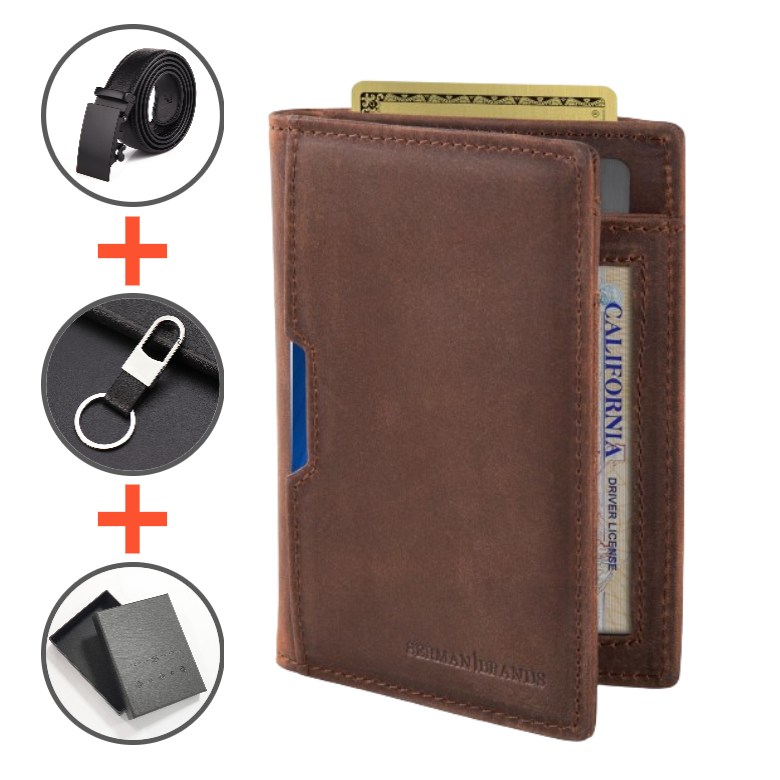 셔먼브랜드 스타일리쉬 남성 명품 슬림 반지갑 (벨트 + 키링) 49,700원