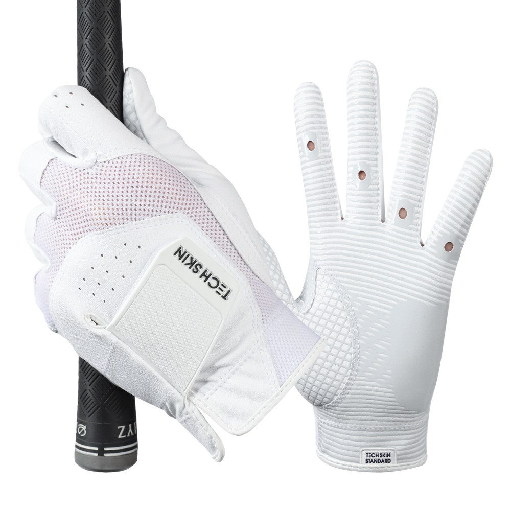 테크스킨 골프장갑 스탠다드 파워그립 풀실리콘 왼손 오른손 양손 남성여성 한손 파크골프장갑, 1개, 화이트 왼손 11,900원