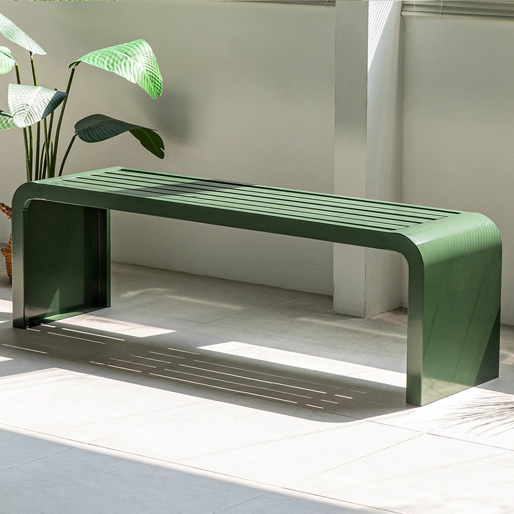 [당일출고] 비비드 야외벤치 철제벤치 카페 테라스 포토존 대기 벤치의자 공원벤치 웨이팅벤치, 다크그린 129,500원