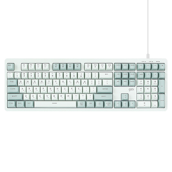 지클릭커 파도프로젝트 제주바다 풀윤활 플런저 무소음 108 유선 키보드, 그린 라이트, OPK108, 제조사축 21,400원