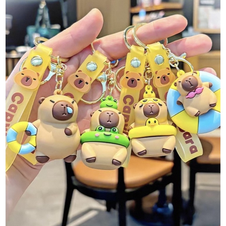 [4종 세트]카피바라 여름 키링 가방고리 굿즈 피규어 열쇠고리 자동차키홀더, 1세트, 카피바라 여름 세트 19,800원
