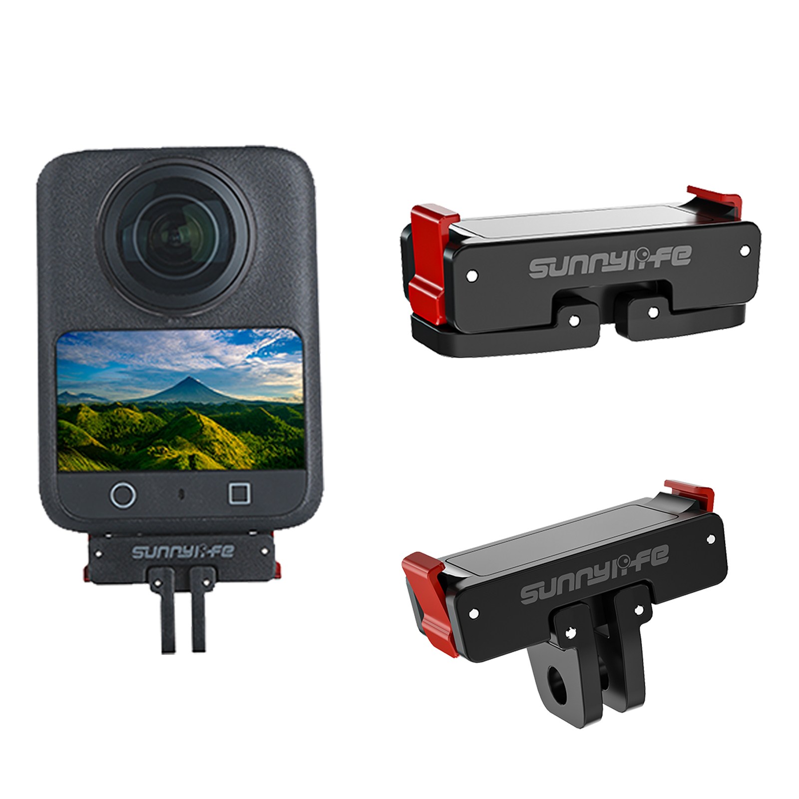 써니라이프 DJI 오즈모 360 접이식 마그네틱 퀵릴리즈 어댑터 마운트 액션카메라 악세사리, 레드 15,900원