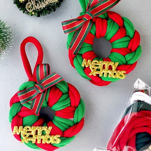 2개) 양말목 크리스마스 리스장식 만들기 DIY 성탄절 트리 오너먼트 단체수업 교재 어린이공예 트리장식 9,720원