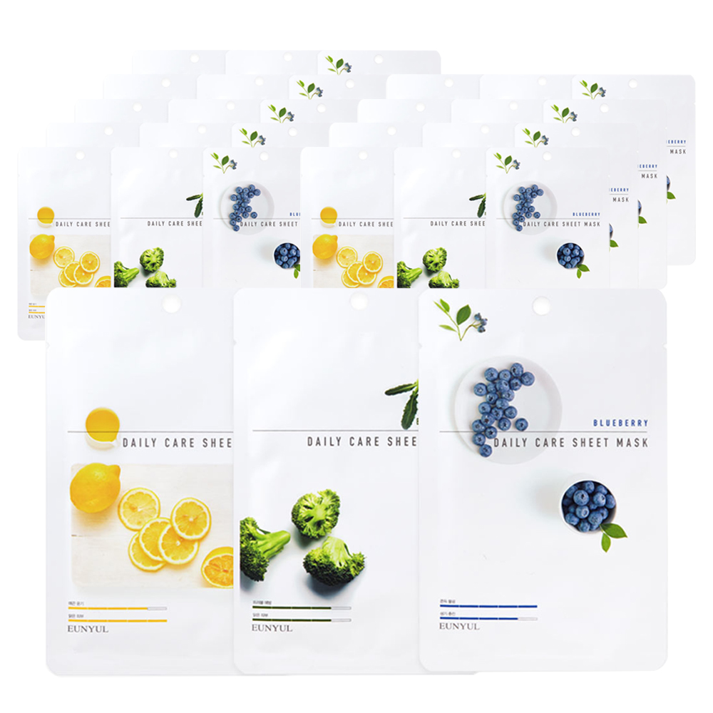 은율 데일리케어 시트 마스크팩 광채피부 비타민 10p + 브로콜리 10p + 블루베리 10p 16,490원
