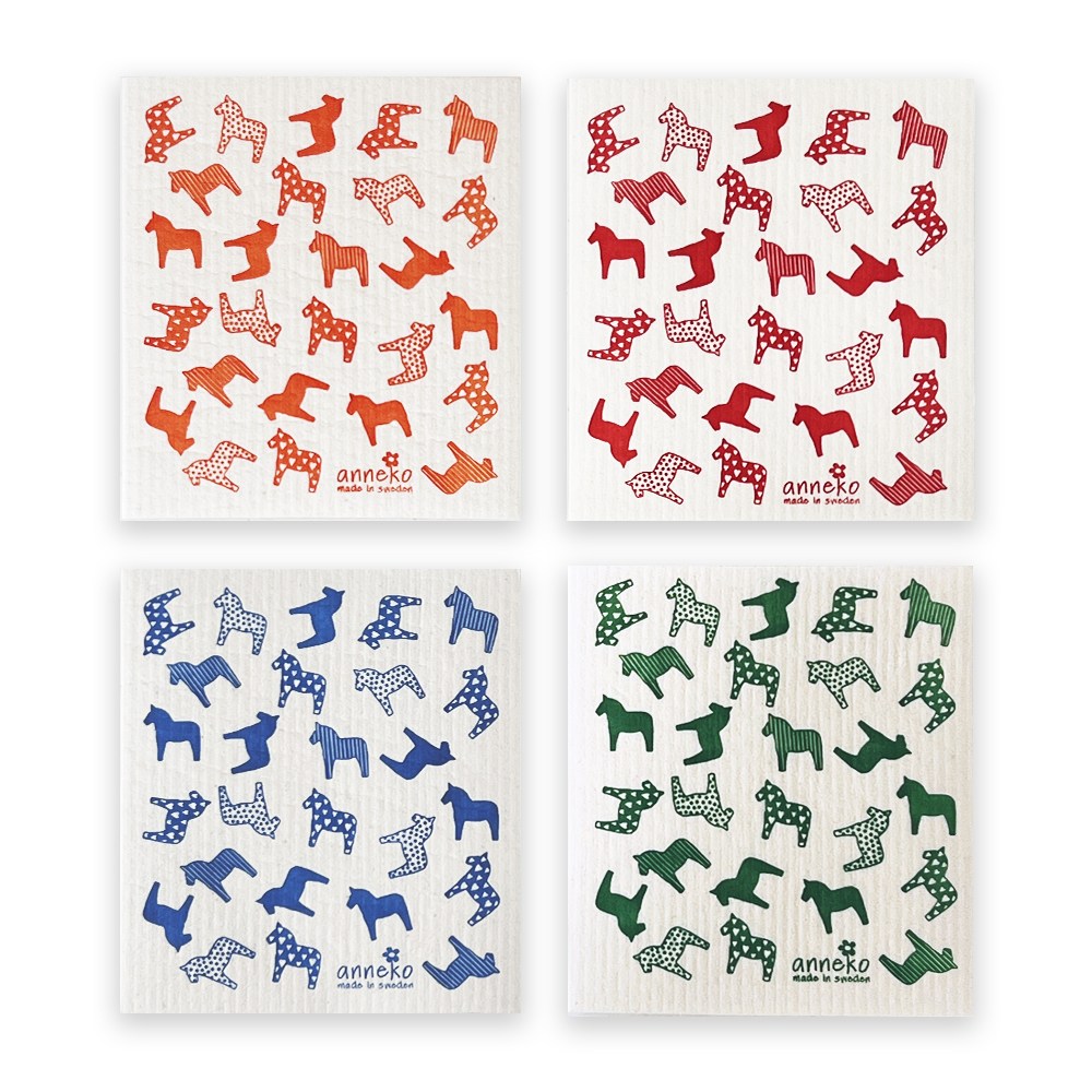 올리브조이 스웨덴 직수입 스칸갤러리 셀룰로오스 항균 99.9% 행주 아네코 패턴 4종세트, 3세트 29,800원