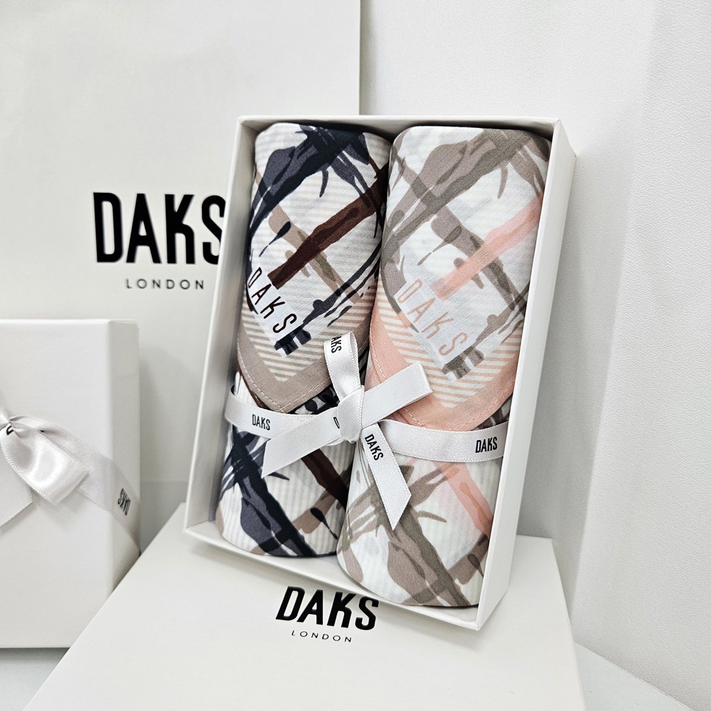 [정품/선물포장] 닥스 패턴 손수건 2장 선물세트 쇼핑백 포함 31,500원