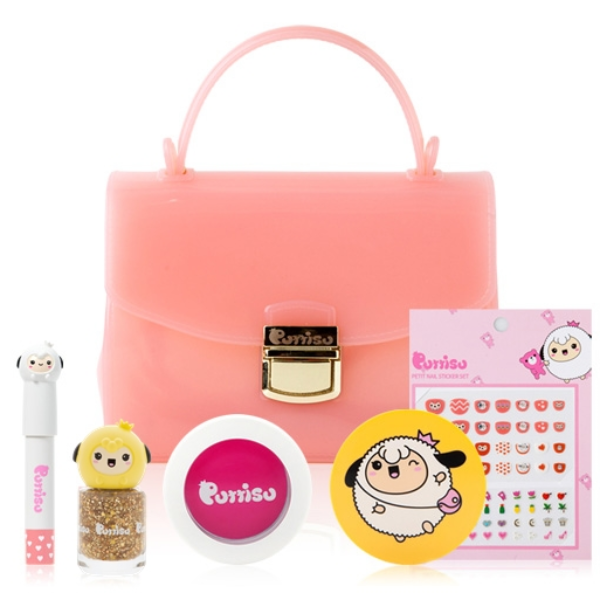 뿌띠슈 어린이 화장품 핸드백 세트 초등학생 여아 6종 선물세트 매력만점백+매니큐어+립크레용+블러셔+선쿠션+스티커, 1개, 매력만점 백 세트 59,000원