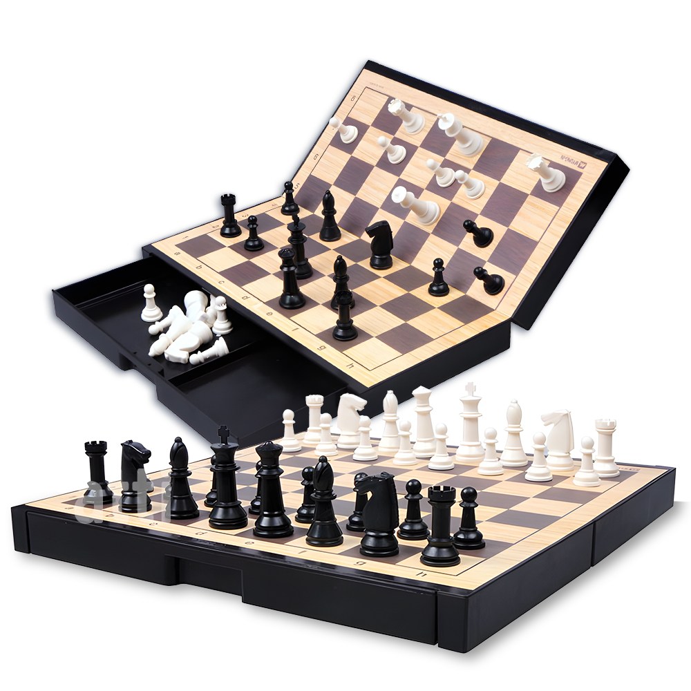 중형 자석 체스(단면) 체스판세트 휴대용 기원 교육용 보드게임 테이블게임, M-210 중형 자석 체스(단면), 3개 79,200원