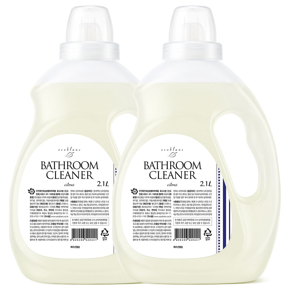 에코블랑 욕실세정제 리필 2.1L, 2개, 2.1L 34,500원