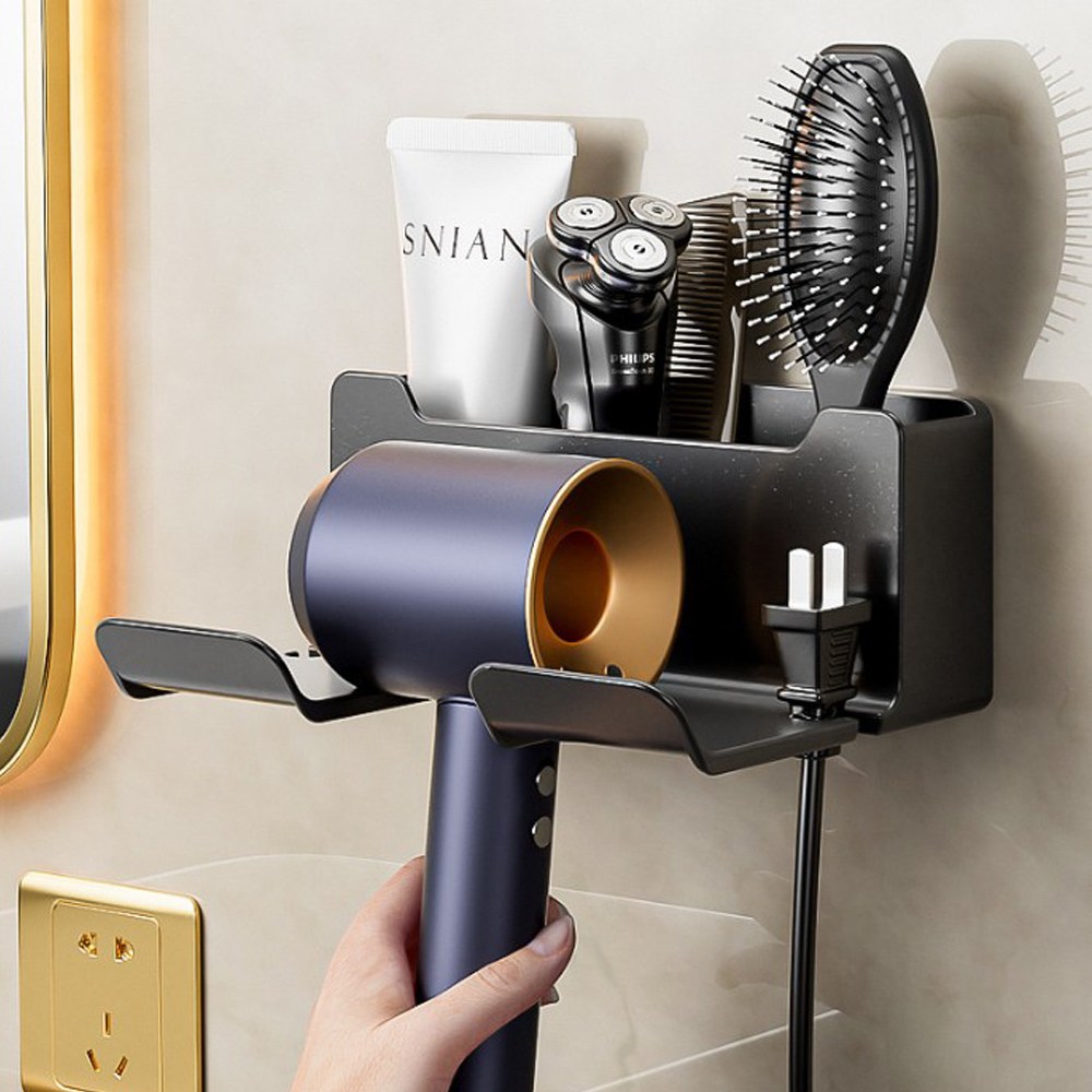 데코와바 무타공 화장실 욕실 드라이기걸이 드라이기거치대 보관 홀더, 그레이, 1개 5,900원