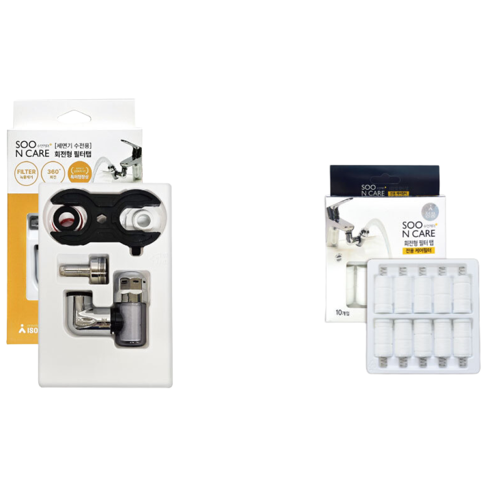 수앤케어 360도 회전 양치수전 필터탭 필터 1년 세트 36,000원