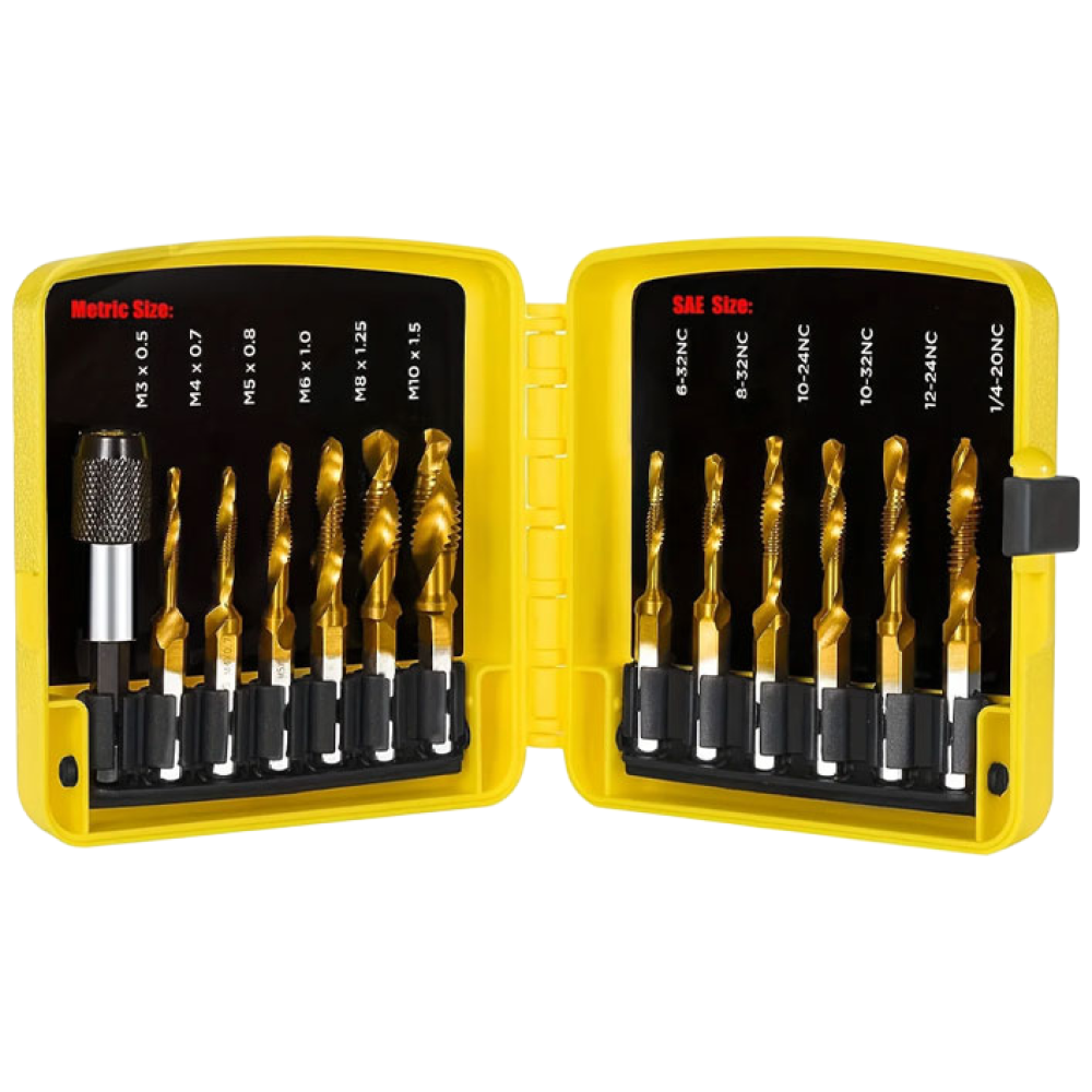 피츠코 탭핑 비트 세트 13P 탭드릴 탭기리 나사산 스파이럴탭, 1개 13,000원