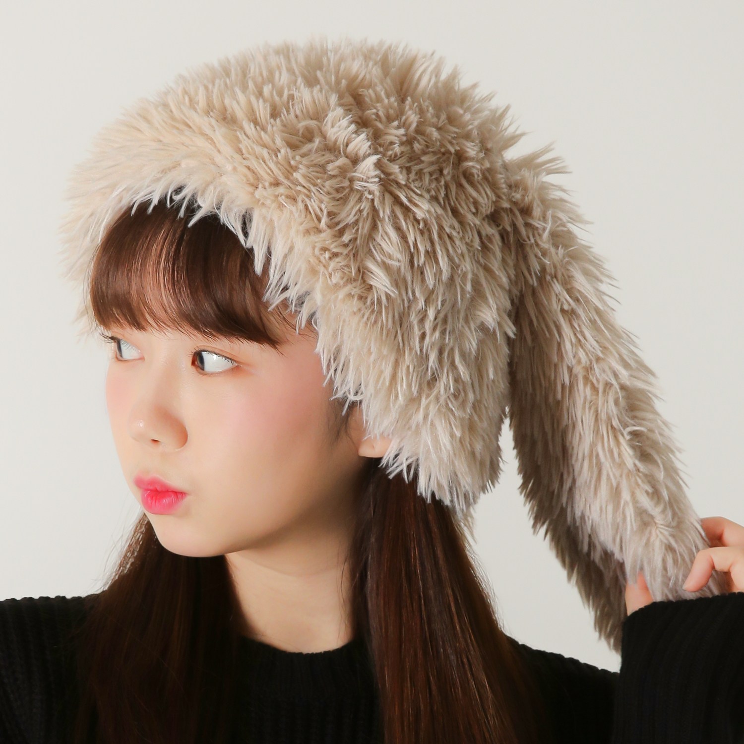 라핑 토끼귀 겨울모자 방한 퍼 귀달이모자 털모자 토끼모자 15,800원