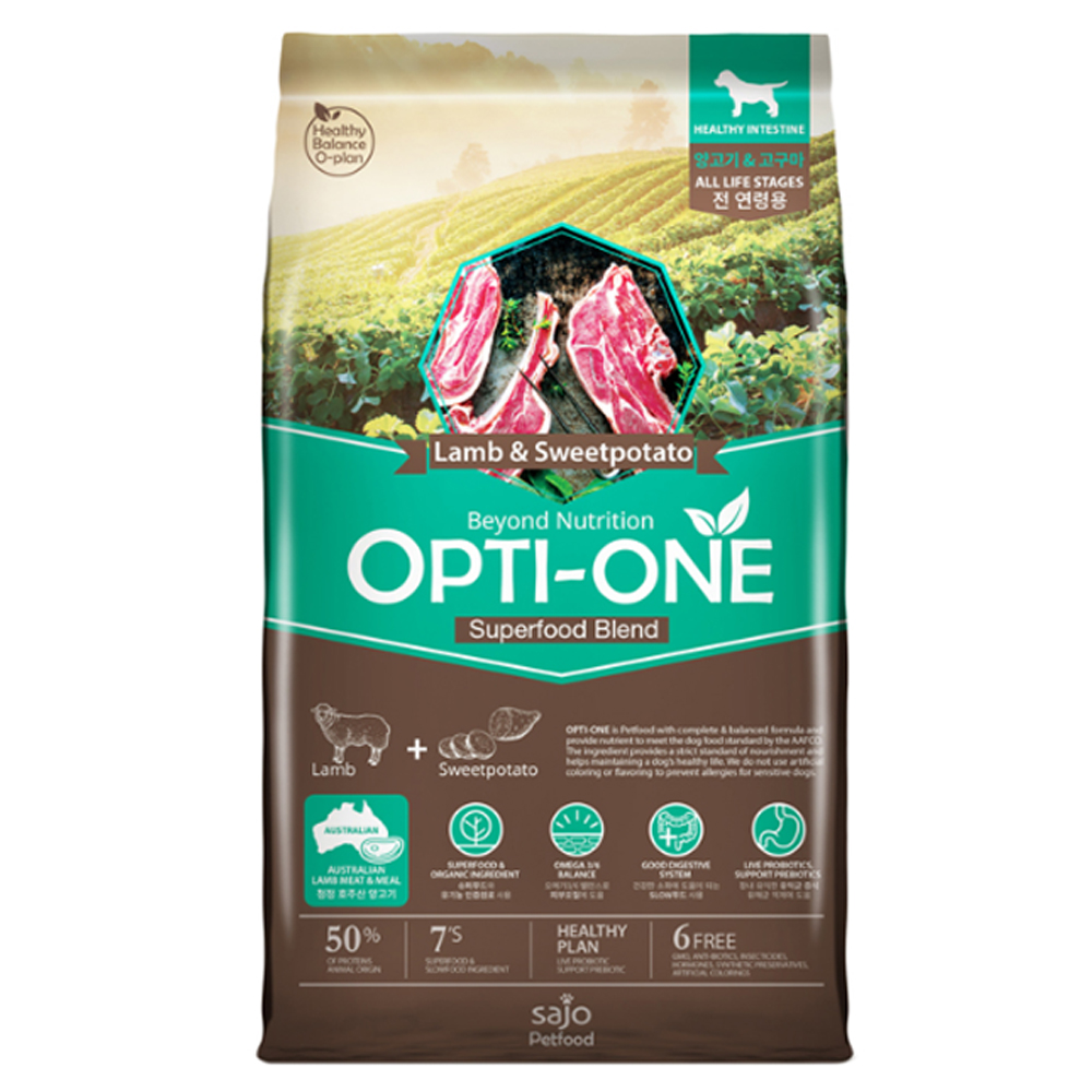 사조옵티원 전연령 강아지 건식사료, 양+고구마, 4.8kg, 1개 32,800원