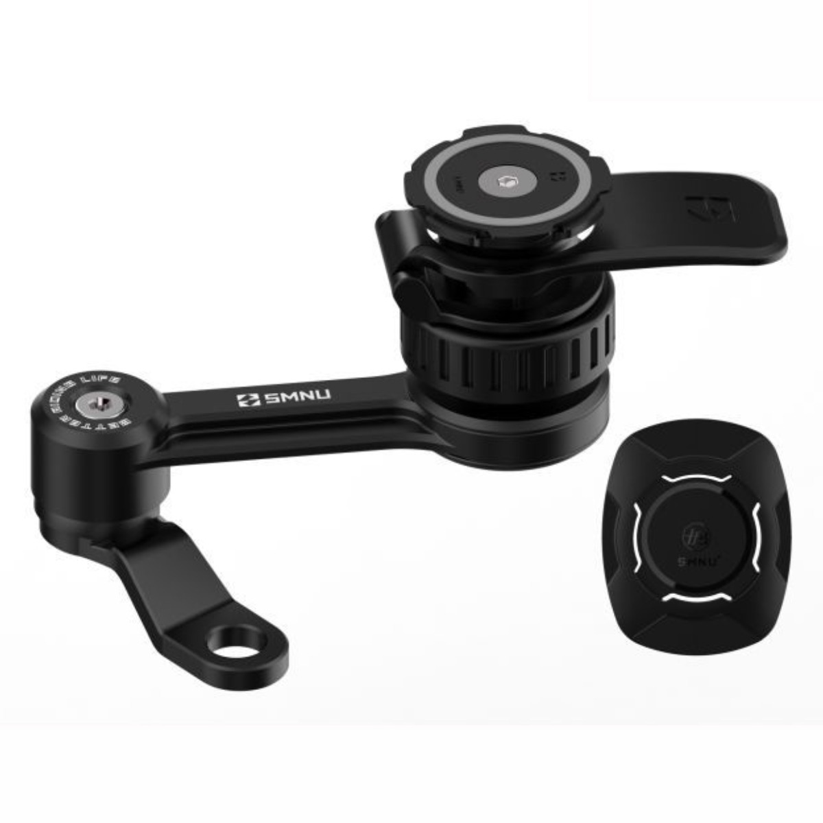 SMNU 라이더굿즈 쿼드락 스타일 가드댐퍼 퀵그립 오토바이 자전거 핸드폰거치대, 1개, 블랙,사이드미러형 45,600원