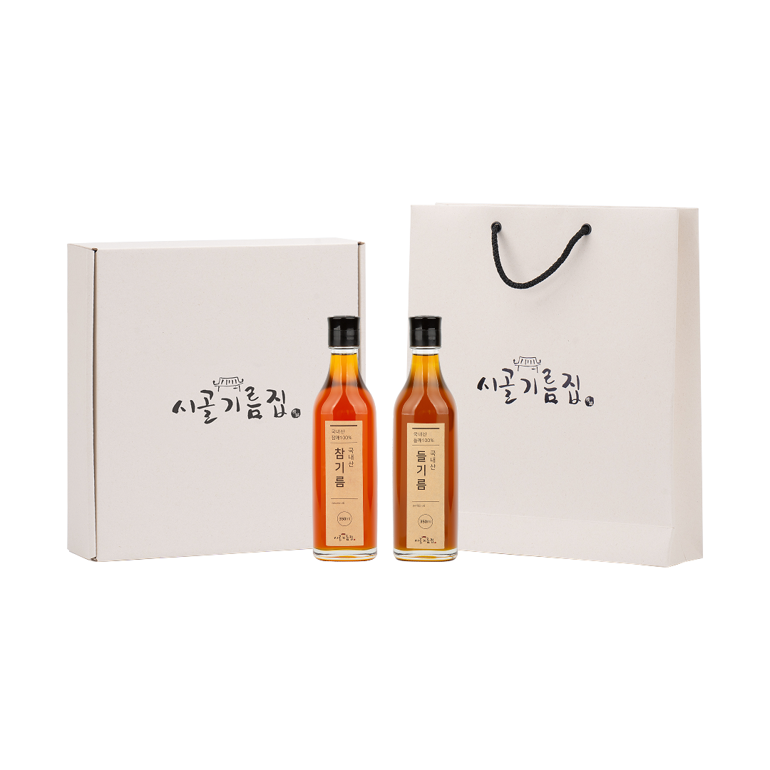 시골기름집 국내산 참기름, 들기름 명절 선물세트 350ml 63,300원
