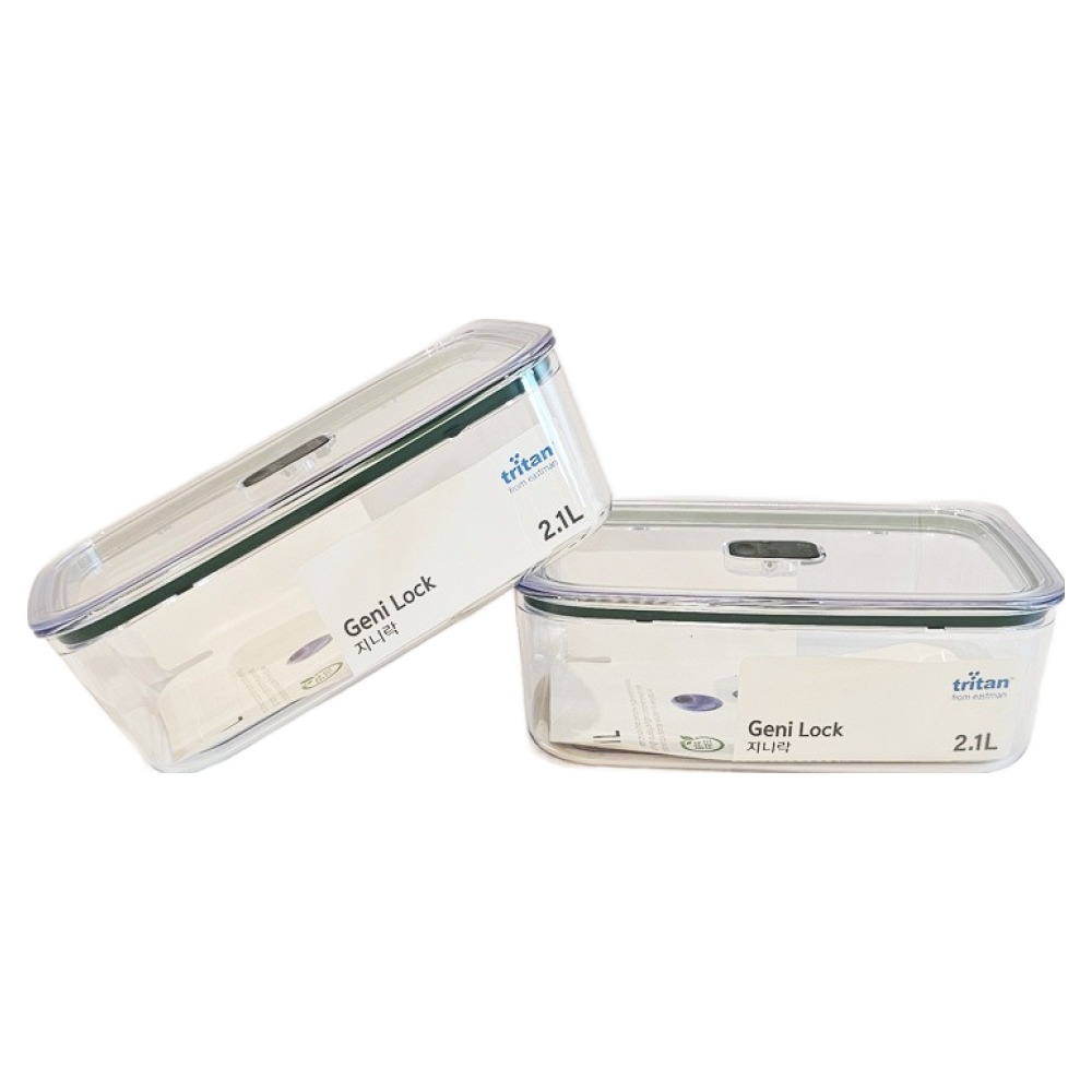 ecosense 지니락 올트라이탄 직사각 밀폐용기 2.1L, 2개, 밀폐용기 2.1L 2p 37,960원