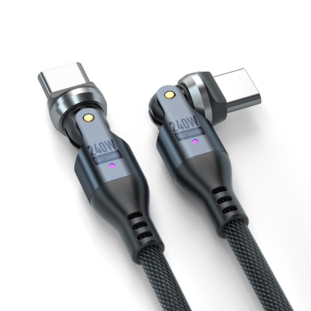 540도 360도 회전 C타입 240W 초고속 충전 케이블 꺾임 방지 노트북 태블릿 맥북 스마트폰 PD 고출력 USB C 충전선, 1개, 메탈블랙(3M) 19,900원