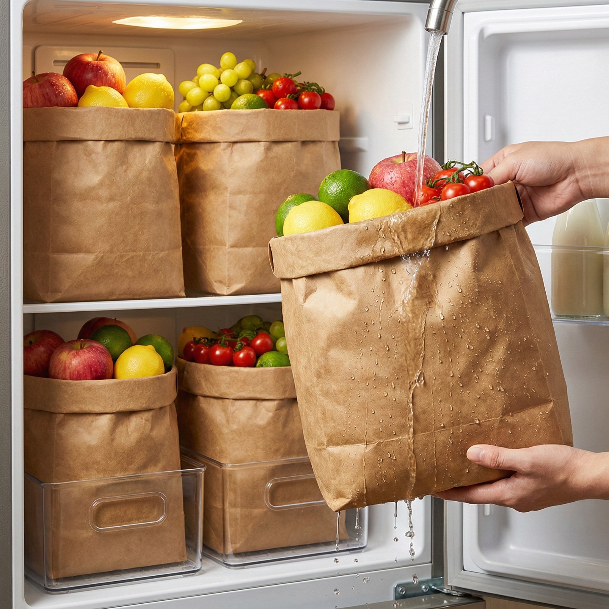 1평주방 숨쉬는 냉장고정리 방수 소가죽 페이퍼백 다용도 수납 봉투 13,700원