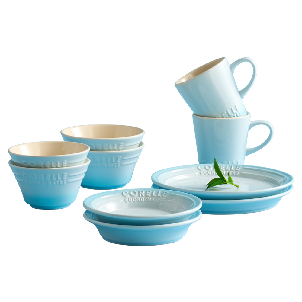 코렐코디네이츠 브리즈스톤 식기세트 10p, 블루, 공기 2p + 대접 2p + 찬기 2p + 접시 2p + 머그 2p, 1세트 129,000원