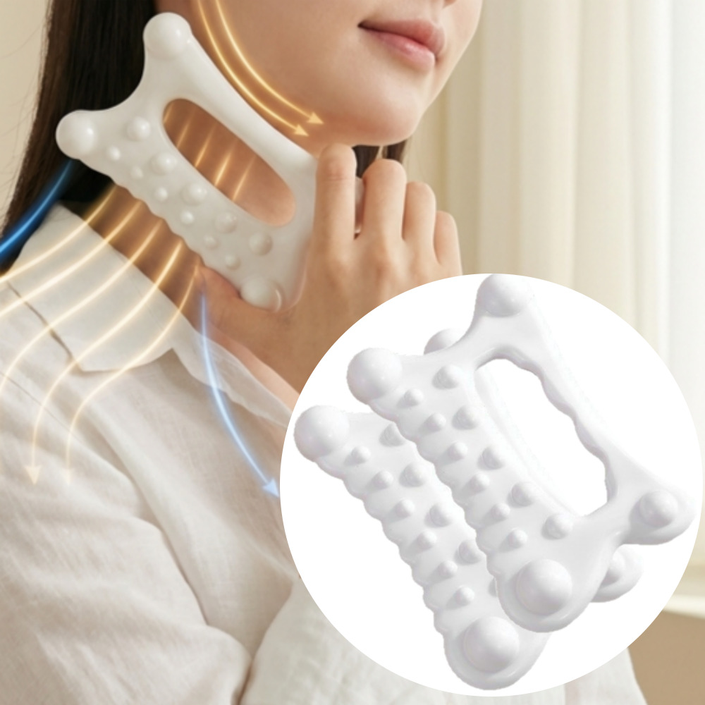 뮤젠트 세라믹 두피괄사 얼굴 림프 마사지기, 화이트, 2개 15,000원