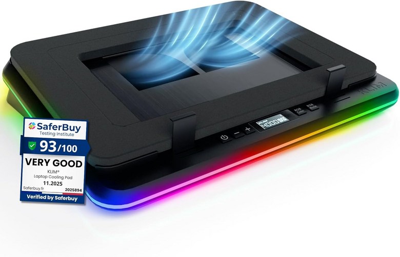 KLIM 터보프로스트 게이밍 노트북 쿨링 패드 - 강력한 터보 팬 4개 4 x 4000 RPM 다이내믹 RGB 4포트 USB 쿨러 2 전원 모드 USB-CDC 빠른 냉각을 위한 208,880원