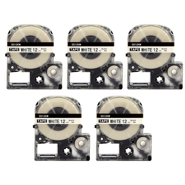트렌드하우 엡손 호환 라벨테이프 SS12K 12mm 흰색바탕/검정글씨 5개 15,000원