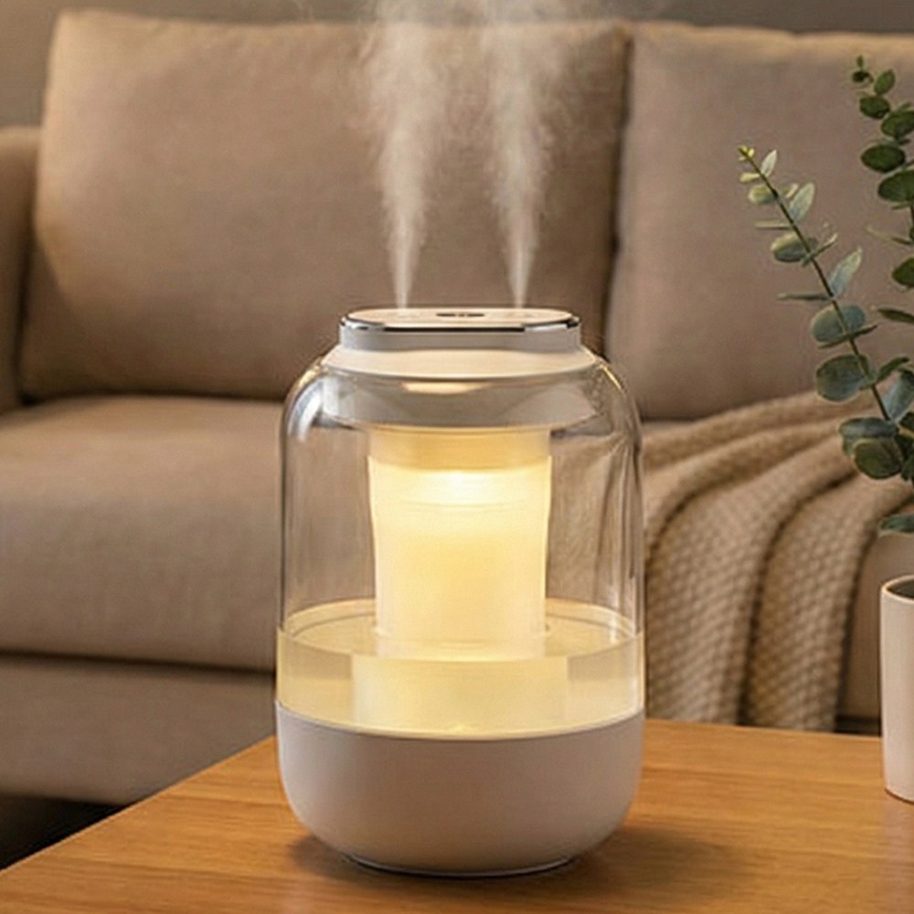 다이아큐브 대용량 1.5리터 듀얼 미스트 충전무선 USB유선 가습기 무소음 무선 무드등 가정용 사무실 탁상용, 화이트, 대용량 듀얼 미스트 무선 가습기 19,700원