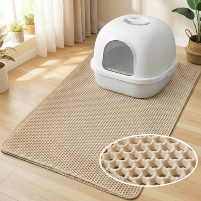 포인터러브 사막화방지 벌집 구조 고양이 화장실 모래 매트 특대형 (70*120), 1개, 베이지 18,100원