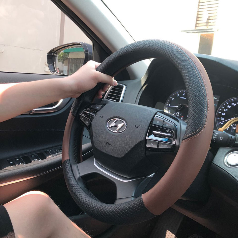 포터2 봉고3 핸들커버 가죽 스티치 원형, 베이지 13,900원