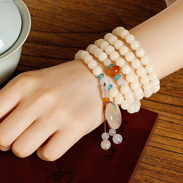 미라클스톤 천연 염주 백옥 보리수 108염주 단주 팔찌 불교 목걸이 23,400원