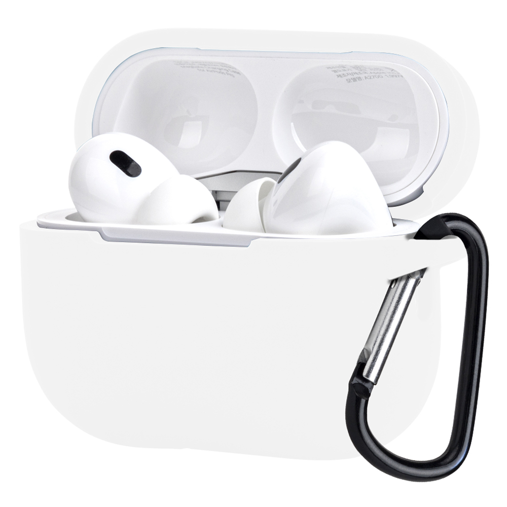 아이몰 컬러 실리콘 일체형 케이스 +카리비너 키링, 에어팟 프로 2, 화이트, 1세트 4,900원