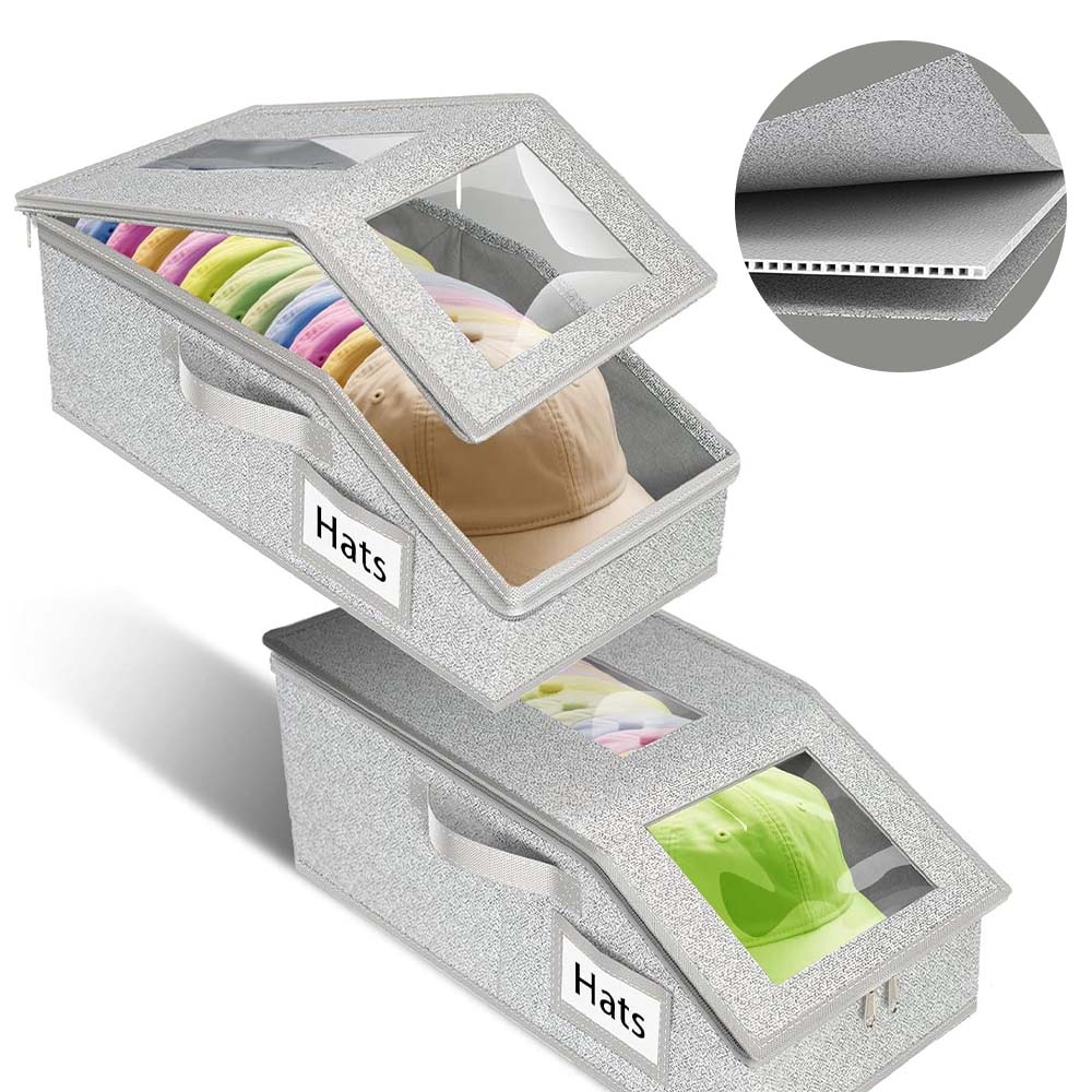루베이 모자 먼지차단 보관함 접이식 구조 대용량 정리 스카프/장난감/수건, 1개, 그레이 15,900원