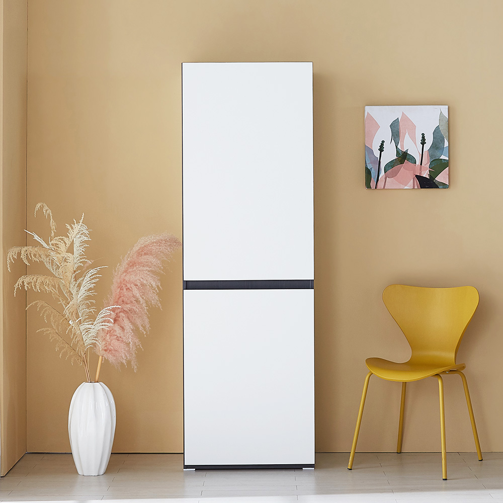 미자크 리버스 틈새 수납장 1853 / 비스포크 주방수납장 다용도 팬트리 수납장 속깊은 키큰 장 냉장고 틈새 600 500, 도브화이트+도브화이트 209,900원