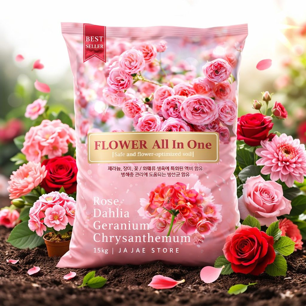 로얄 플라워올인원 상토 분갈이흙 제라늄 장미 다육이 꽃 화훼류 화분 배양토 +장갑구성 17,900원