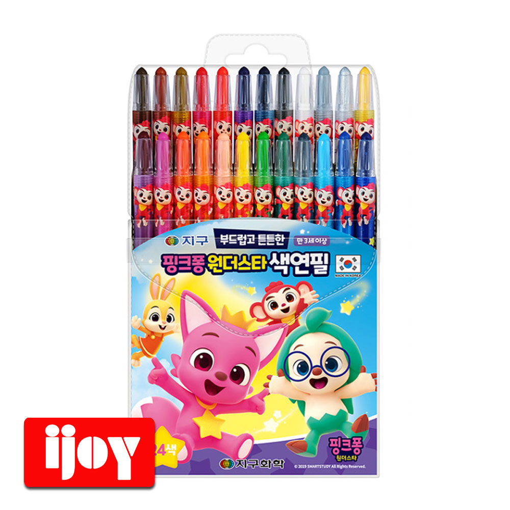 지구화학 지구 핑크퐁 원더스타 24색 샤프식 색연필, 1개 8,500원