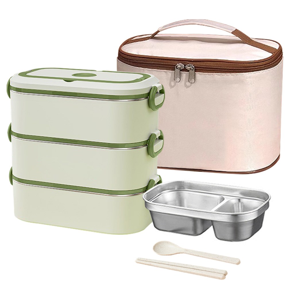 Frokom  한연솔 2단 3단 스텐 보온도시락통 전자레인지 적용 수저세트 휴대용보온백 포함 학생 직장인 런치박스 수능 보온도시락 30,560원