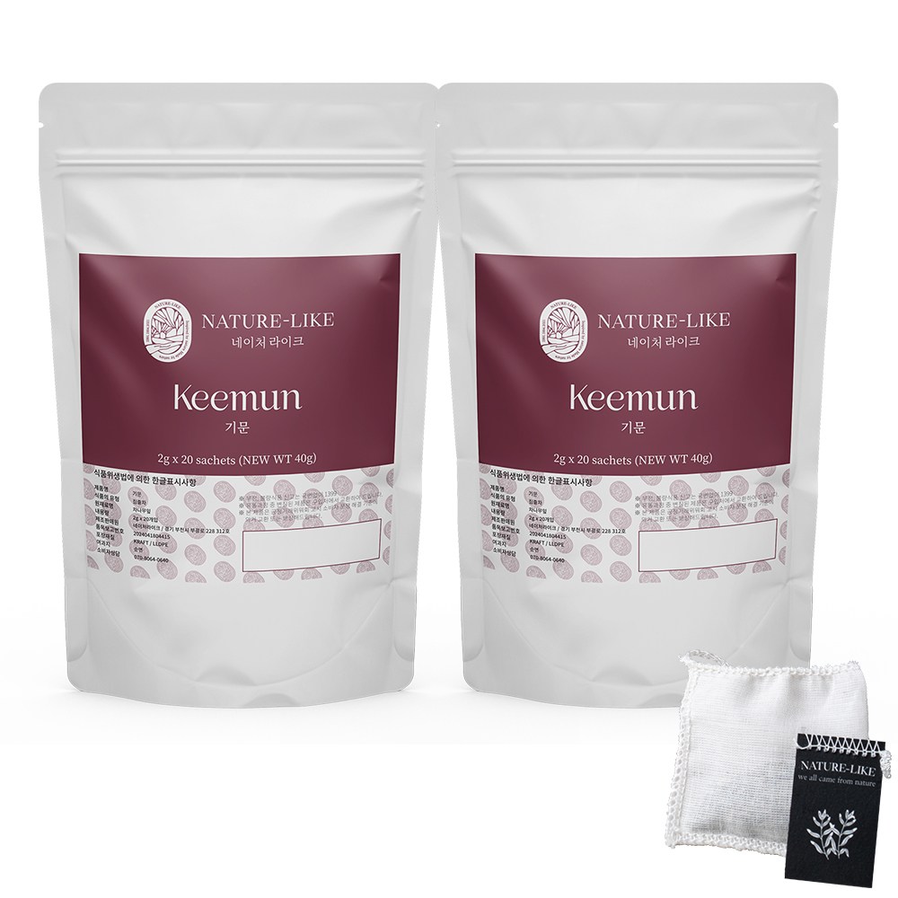 네이처라이크 기문 홍차_ 세계3대홍차 순면 티백 잎차 미세플라스틱NO 항산화 우아한 꽃향과 은은한 과일향의 조화 프리미엄 유기농 허브티, 2개, 20개입, 2g 63,000원