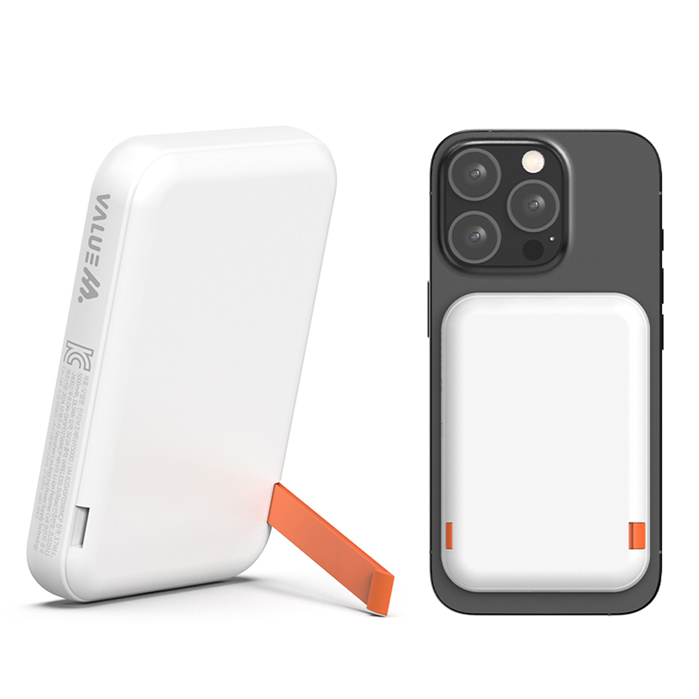 밸류엠 맥세이프 20W 고속 무선충전 보조배터리 5000mAh 거치대, 단품 14,900원