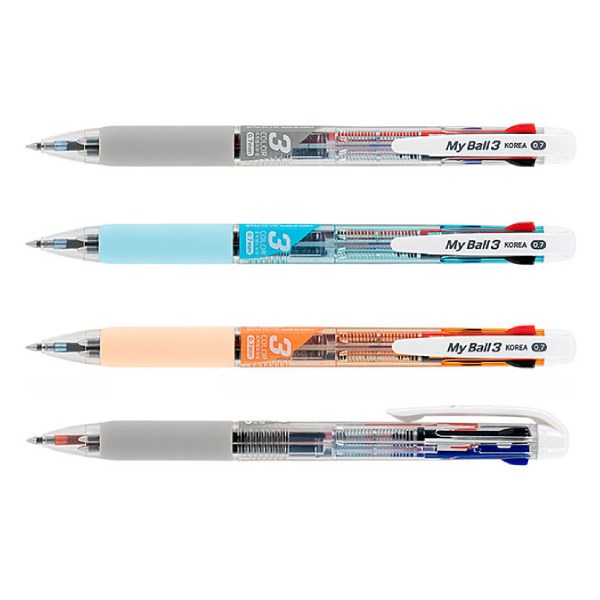 마이펜)마이볼3색 볼펜, 4개, (0.7mm/M501528) 16,000원