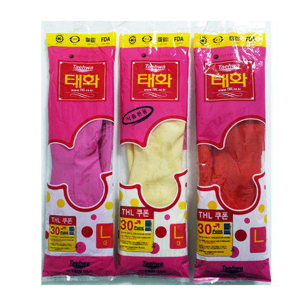 태화 고무장갑 대(L) 핑크 아이보리 레드 2,090원