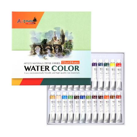 [아트메이트] 전문가용 수채화물감세트 7.5ml 24색 27,000원