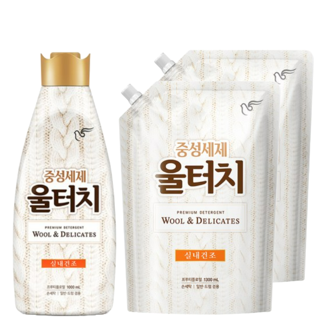 피죤 중성세제 울터치 1L+1.3Lx2개 울샴푸, 울터치 1L+1.3Lx2개 13,480원