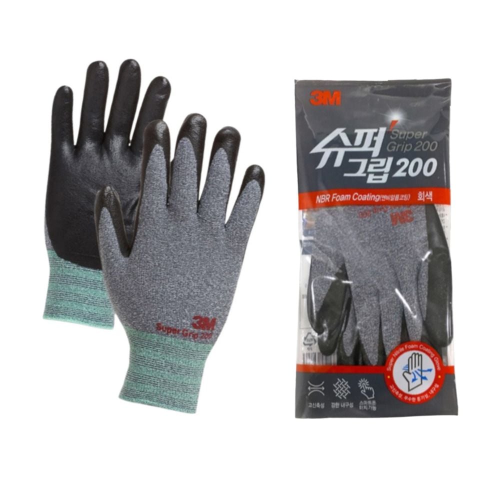 3m 슈퍼그립 200 그레이 코팅장갑 용접 절연 안전장갑 반코팅장갑 3m방한장갑 작업장갑 4,310원