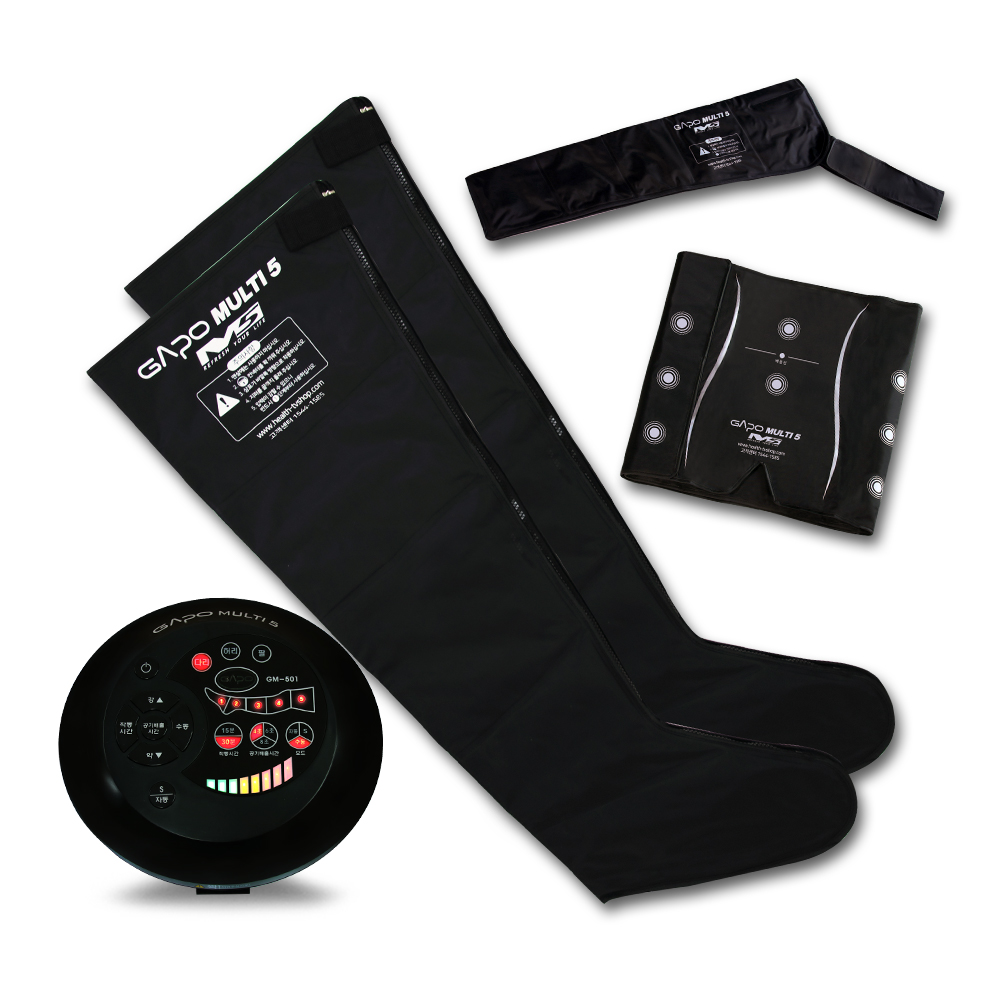 가포 멀티5 다리 허리 팔커프 3종 공기압 마사지기 세트, GAPO MULTI5, 블랙 229,000원